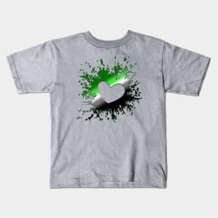 Aromantic Splattered Heart Kids T-Shirt